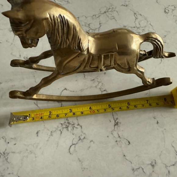 Vintage Solid Brass Rocking Horse Figurine Statue - Picture 5 of 5